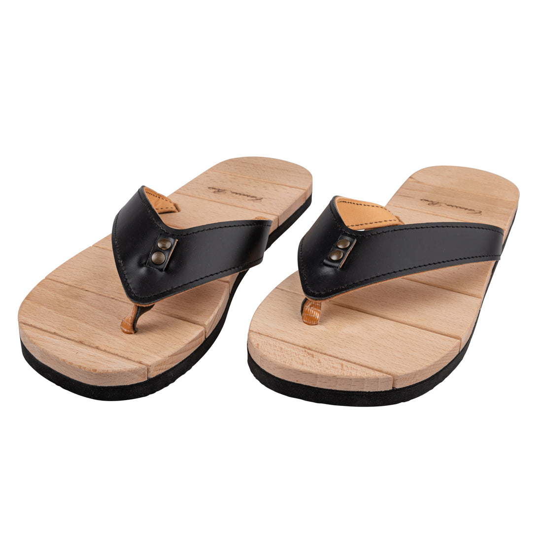 Tong de Luxe en Bois, Noire