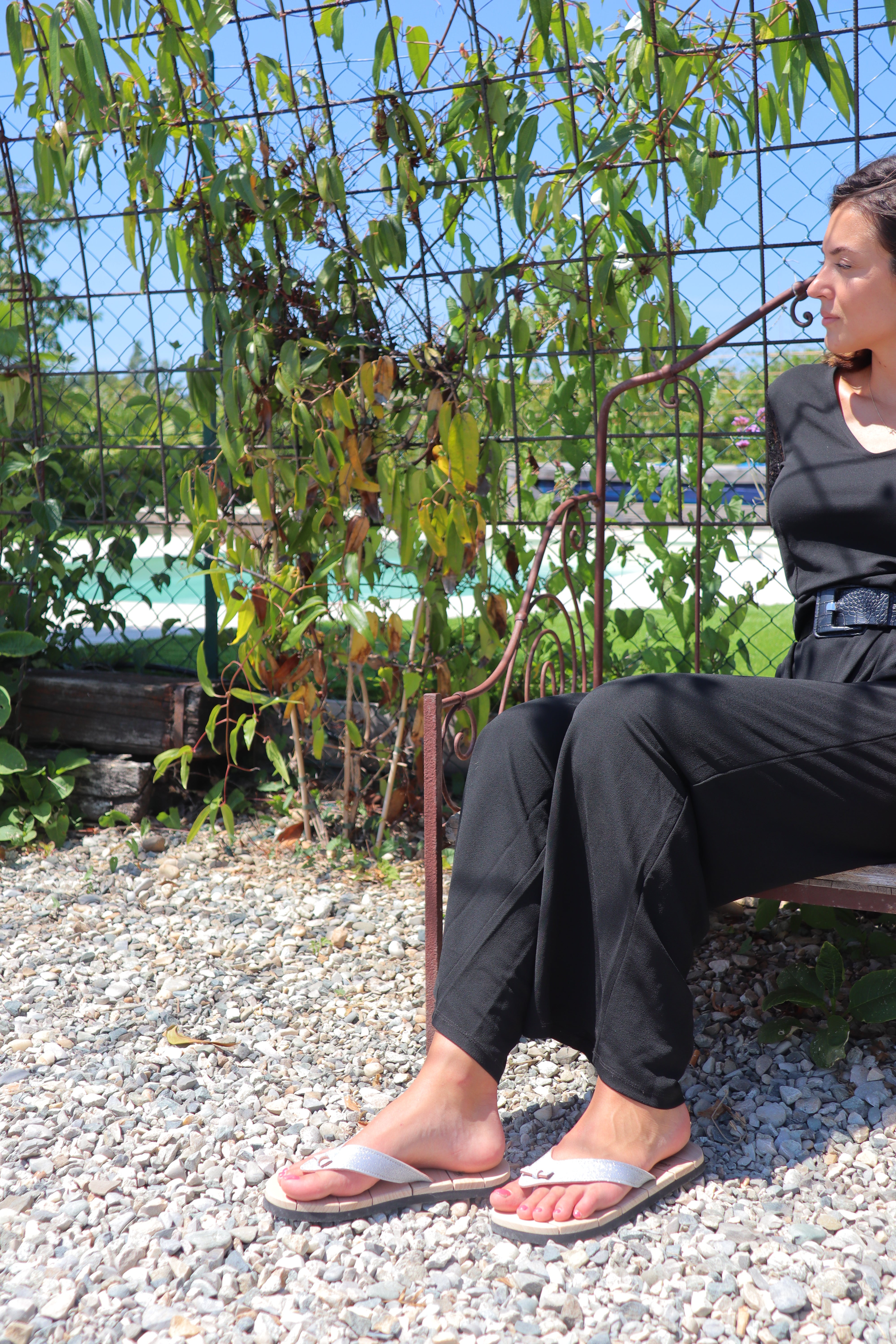 Tong de Luxe en Bois, Etincelle d'argent