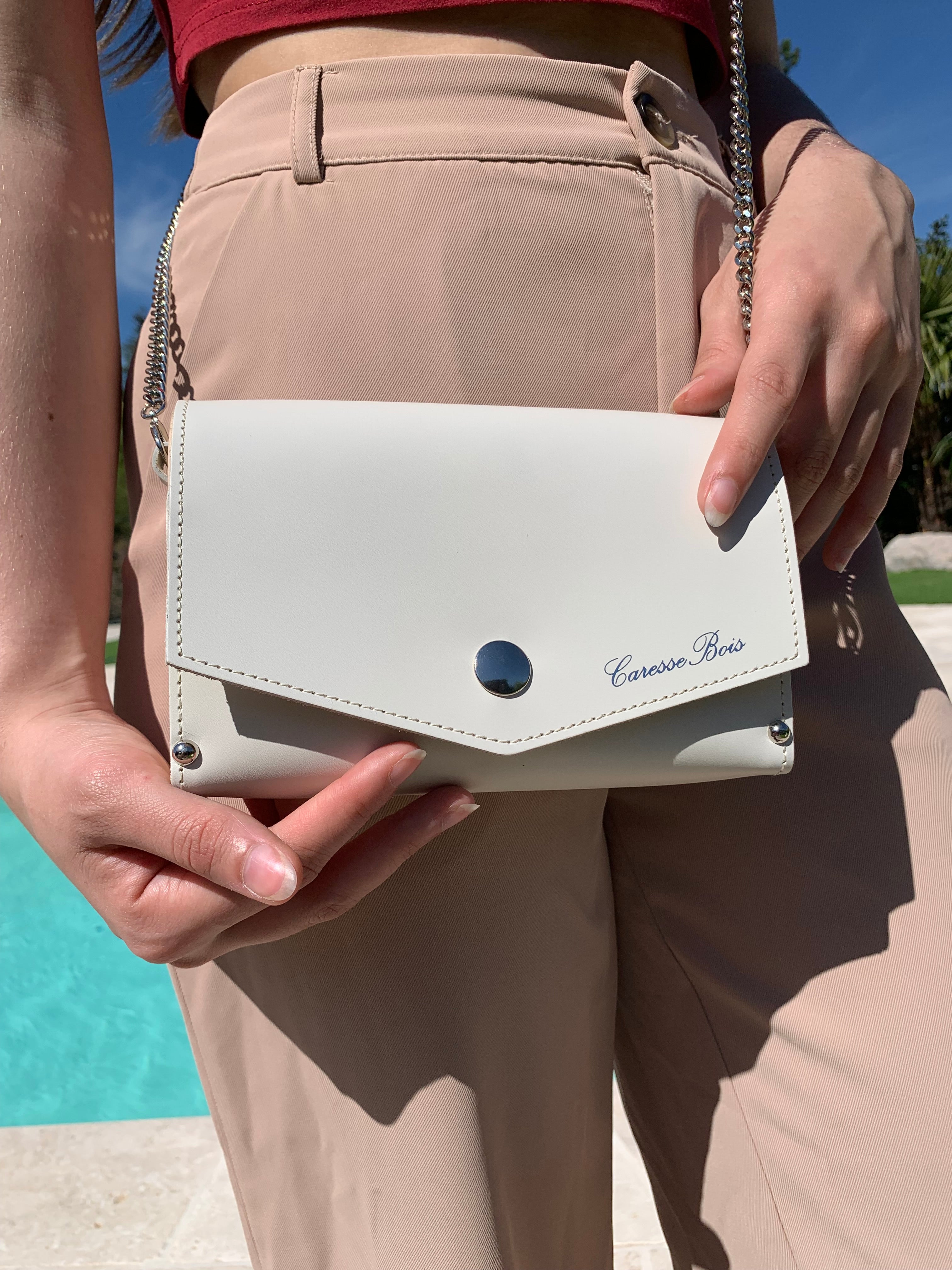 Sac à main de Luxe en Bois, Blanc mariage